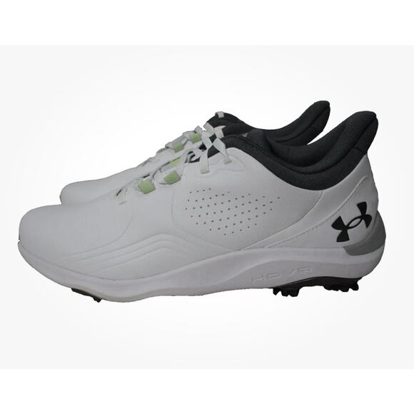 Under Armour UA Drive Pro Men’s 7 Wide White Gray Soft Spikes Golf Shoes NEW